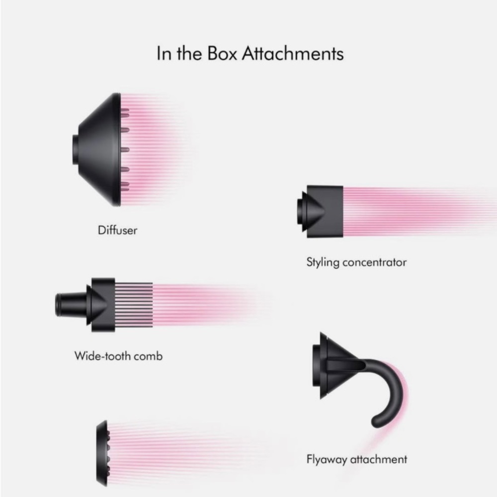Dyson Hair dryer attachments (5)